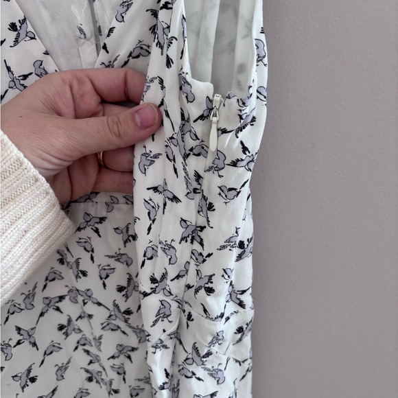Free People | White and Blue Bird Pattern Mini Dress - Picture 4 of 8